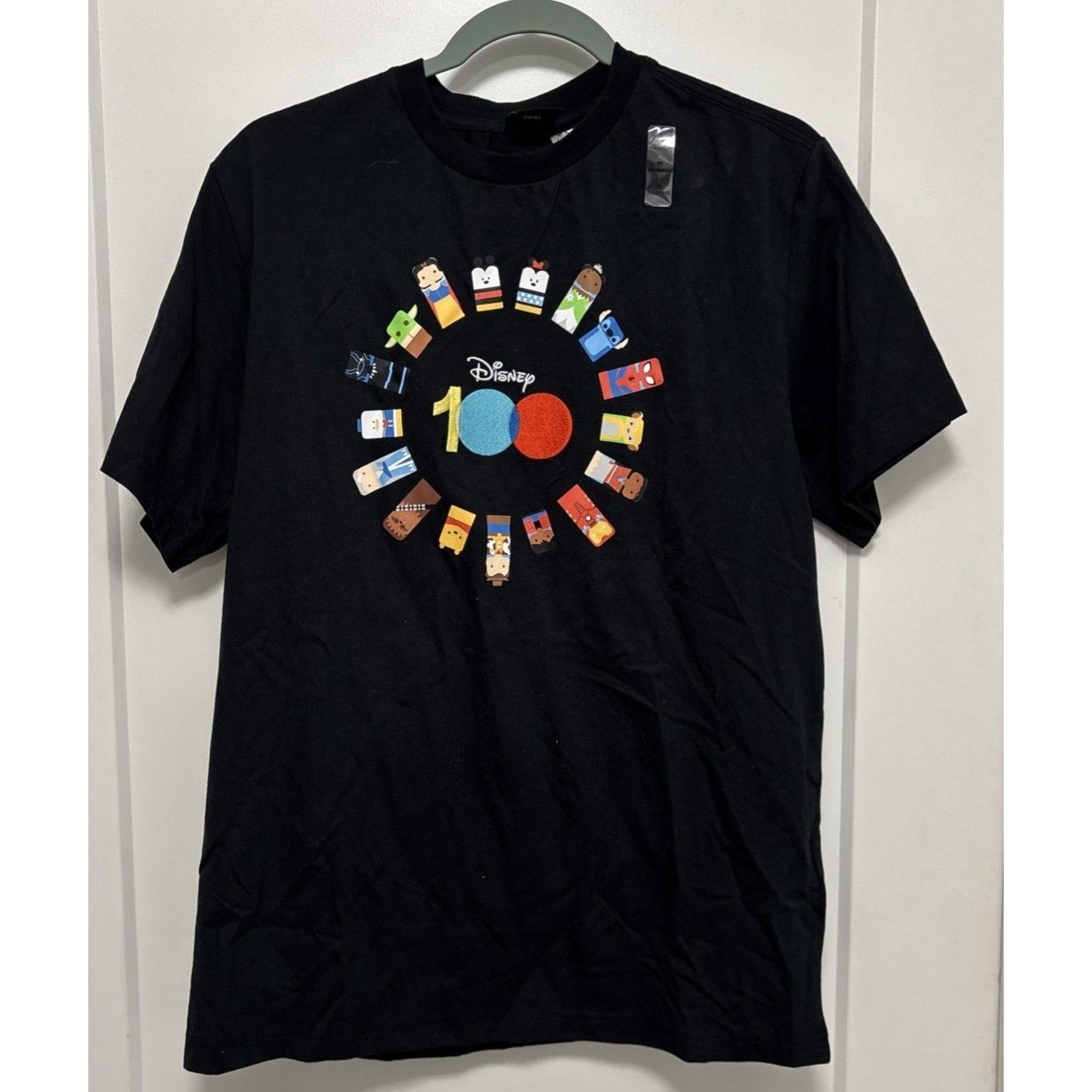 Disney 100 Unified Characters Short Sleeve Graphic T-Shirt Black M New